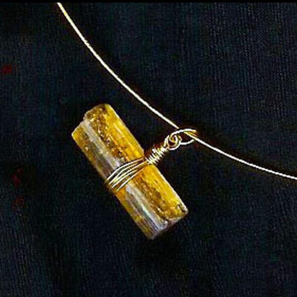 Product Image: Precious Topaz WIRE-WRAP Pendant Necklace