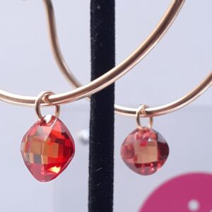 Product Image: Hammered Gold Hoop Earrings with Gemstones