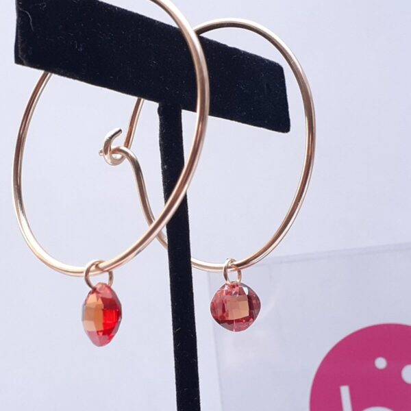 Product Image: Hammered Gold Hoop Earrings with Gemstones