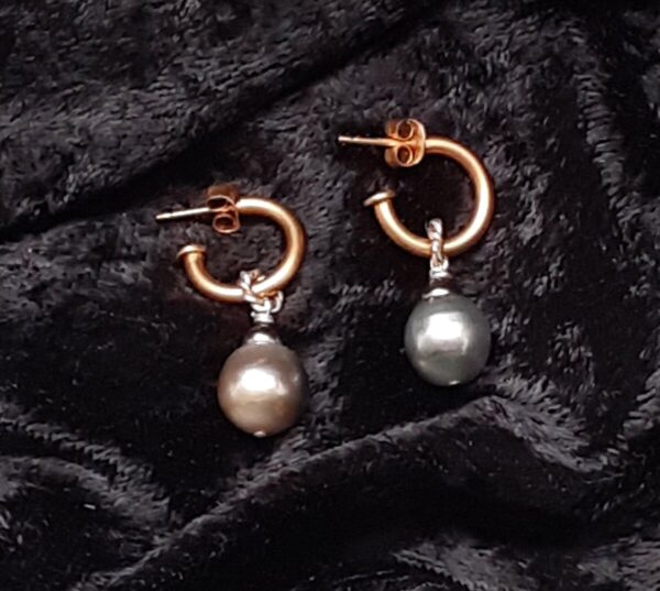 Product Image: Baroque Tahitian Pearl Hoop Earrings