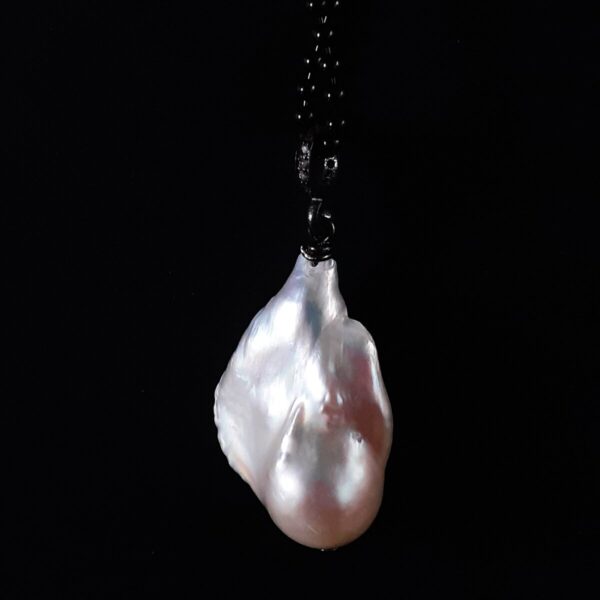 Product Image: Pendant: Large Fireball Pearl + Raw Diamond Bail