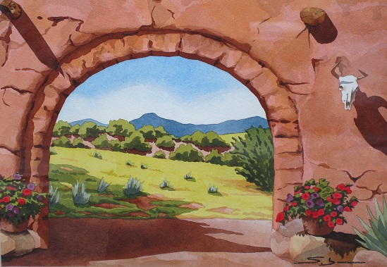 Product Image: ‘Pedernal View from Courtyard’ painting