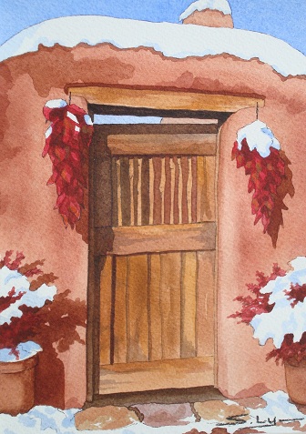 Product Image: ‘Snow on Chili Peppers in Doorway’ painting