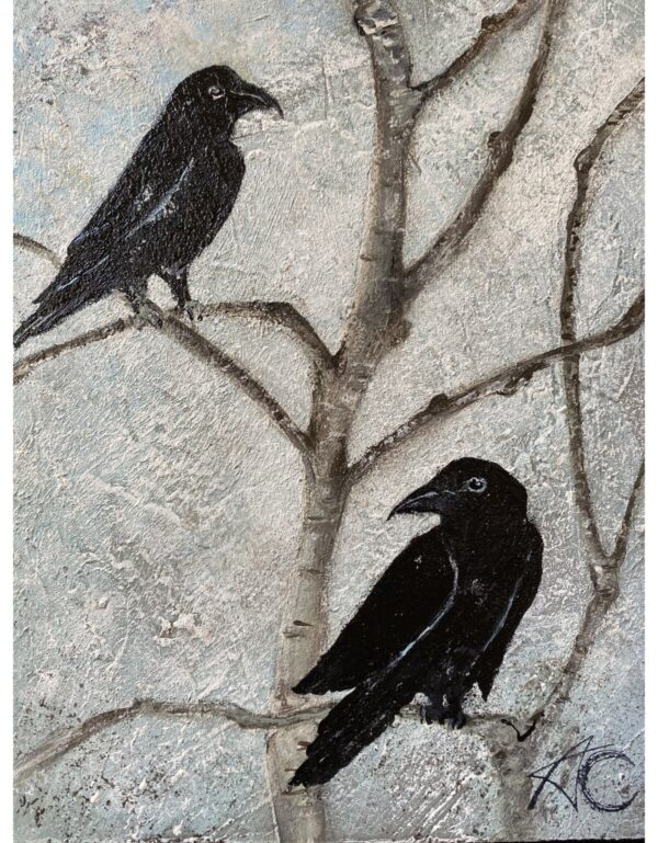 Product Image: Magic – Acrylic Two Ravens Painting 8