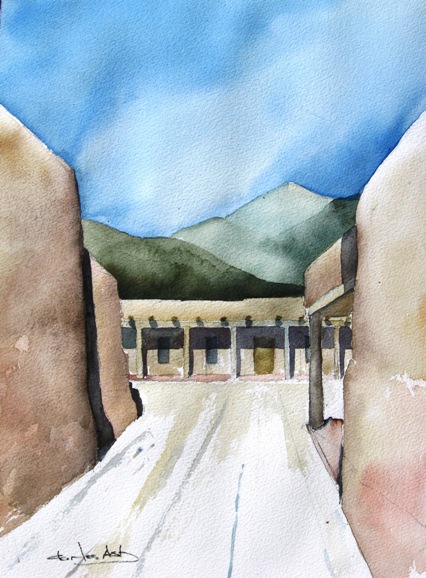 Product Image: In Old Santa Fe – Watercolor Painting