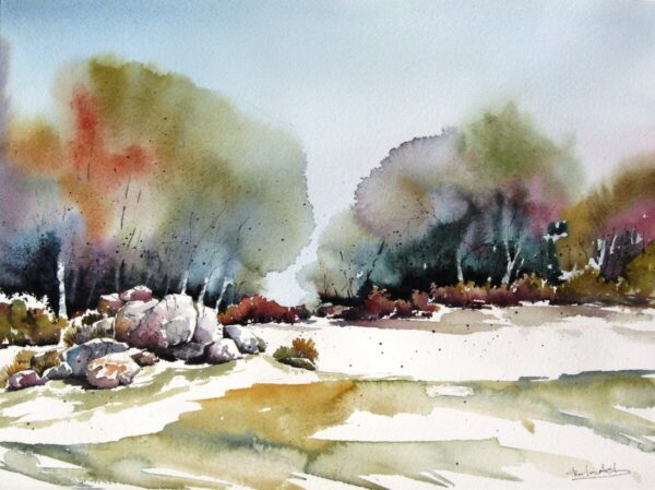 Product Image: Forest Stones – Original Watercolor Painting