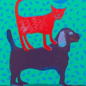 Product Image: Red Cat Purple Dog print Trust Imperfection cards too copyright Hillary Vermont