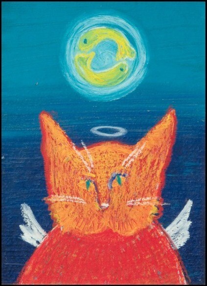 Product Image: Orange Cat Angel Kitty 8.5″ x 11″ giclee print or 4 note cards