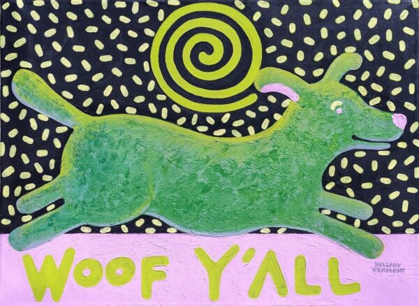 Product Image: Woof Y’All Green Dog art print c Hillary Vermont