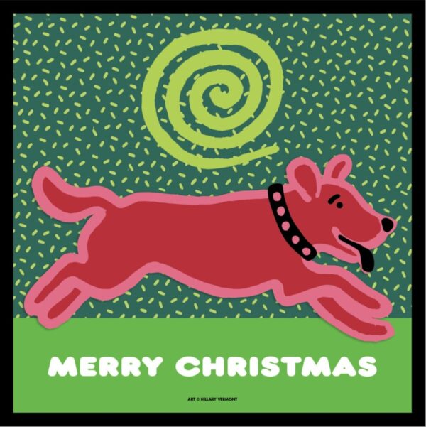 Product Image: 4 Merry Christmas, red dog note cards c Hillary Vermont