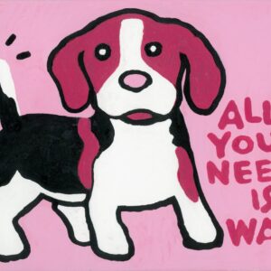 Product Image: All You Need is Wag 8.5″x11″ art print or 4 note cards c Hillary Vermont