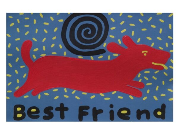 Product Image: Best Friend red dog art print 8.5″ x 11″ copyright Hillary Vermont