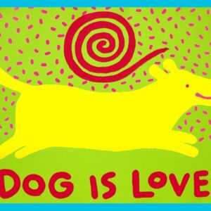 Product Image: Yellow Dog is Love giclee 8.5″x 11″ copyright Hillary Vermont