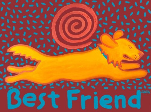 Product Image: YOUR Best Friend custom acrylic painting 18″ x 24″ copyright Hillary Vermont