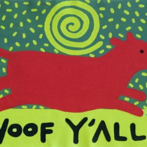 Product Image: Woof Y’All Red Dog art print 8.5×11 copyright Hillary Vermont