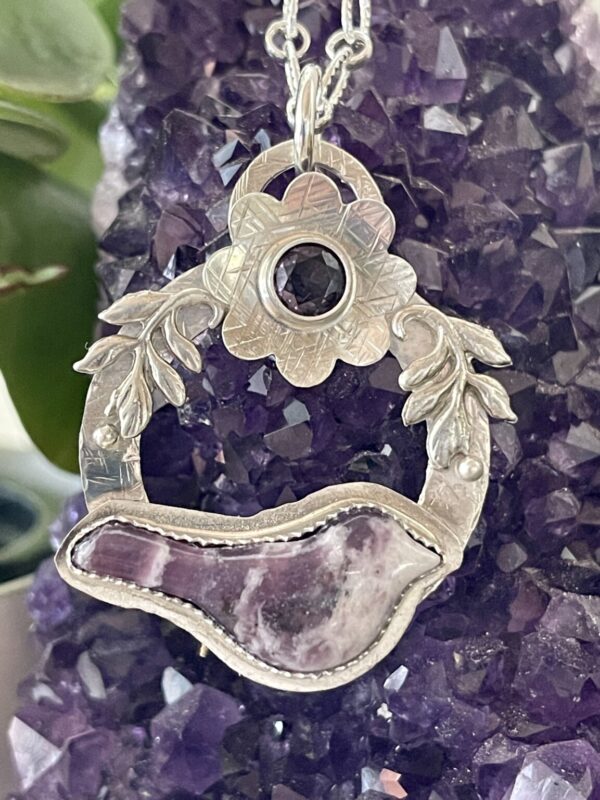 Product Image: Purple Lepidolite Bird Amethyst Necklace