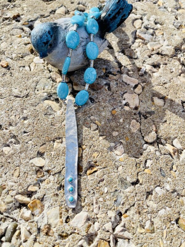Product Image: Sleeping Beauty Turquoise with Reticulated Silver Necklace