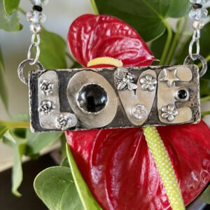 Product Image: Sterling Love Onyx Quartz Crystal Necklace