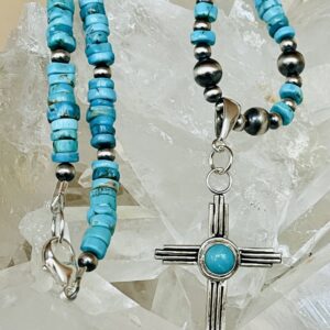 Product Image: Sterling Zia Navaho Pearl Turquoise Necklace