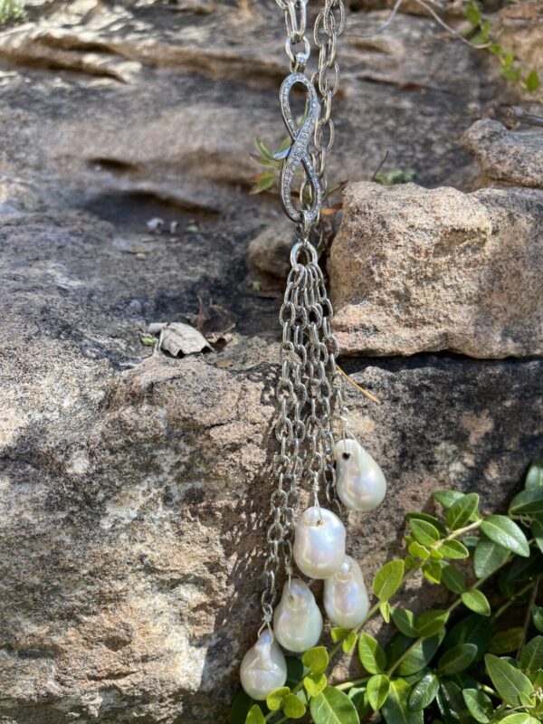 Product Image: Tahitian Baroque Pearl Sterling Pave Diamond Necklace