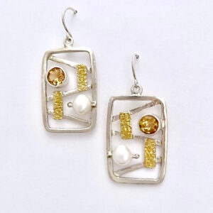 Product Image: Silver & 22KY Citrine Frame Earrings