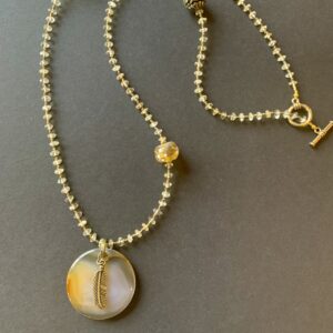 Product Image: Citrine Feather Necklace