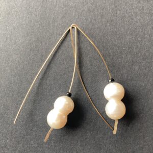 Product Image: Simple Bronze Pearl Earrings