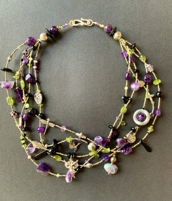 Product Image: Amethyst and Peridot Multi-strand Necklace
