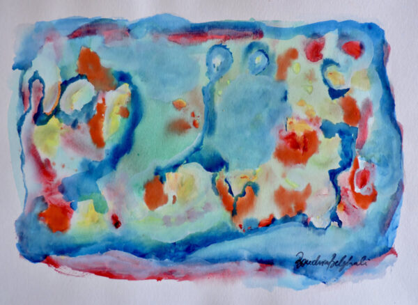 Product Image: “Valley of Hearts” Watercolor by Bouchra Belghali