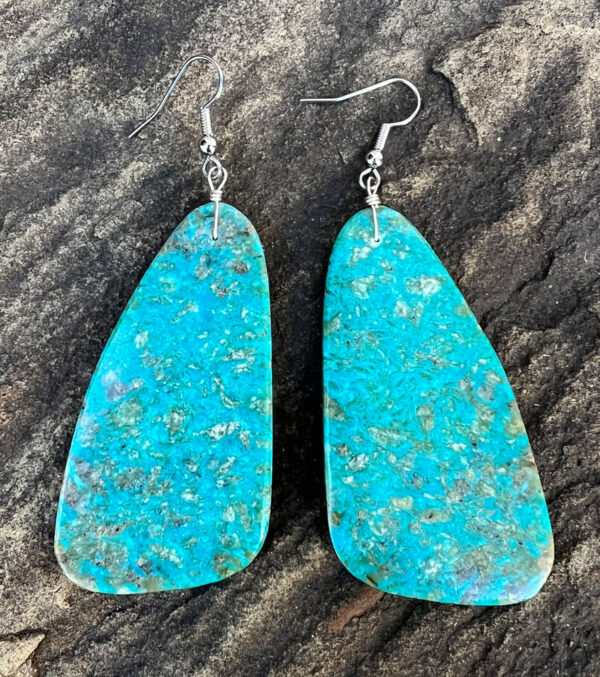 Product Image: Turquoise Slab Dangle Earrings XL
