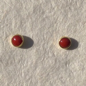 Product Image: 22KY & 18KY Ox Blood Coral Studs