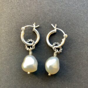 Product Image: Small Hoop/Pearl Earrings