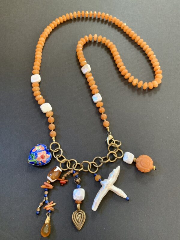 Product Image: Sunstone and Pearl Necklace