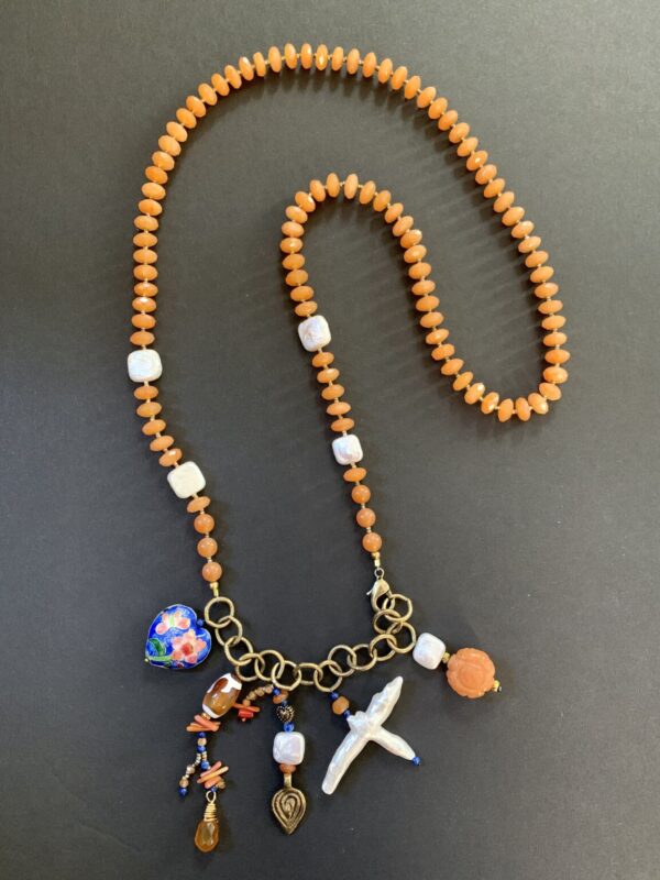 Product Image: Sunstone and Pearl Necklace