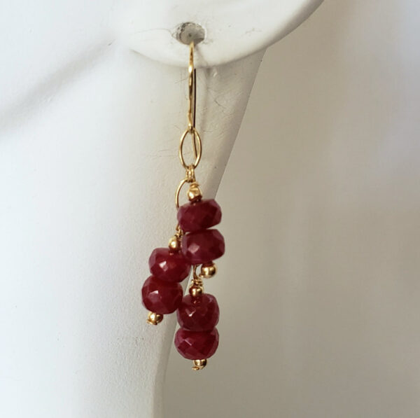 Product Image: Gold Ruby “Christmas Cactus” Earrings