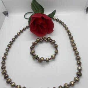 Product Image: Chocolate Freshwater Pearls Necklace & Bracelet Set