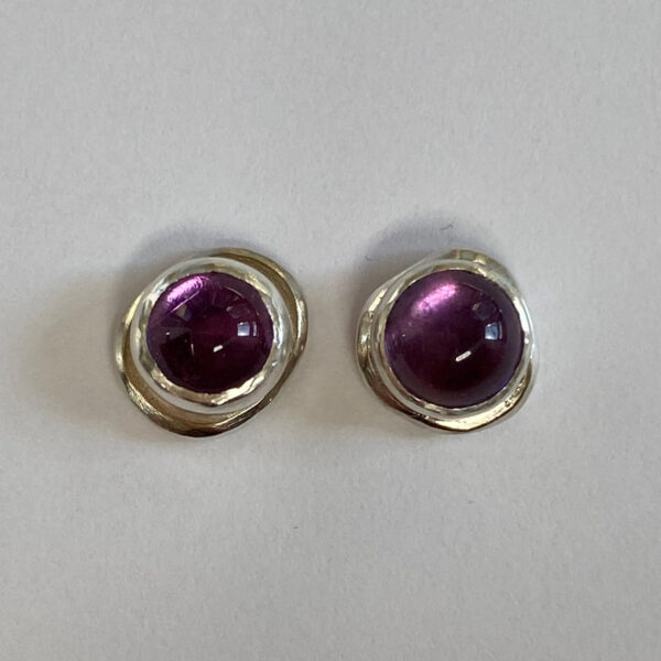 Product Image: Silver Amethyst “Nugget” Studs
