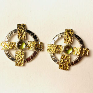 Product Image: Bi-Metal “Circle Cross” Earrings