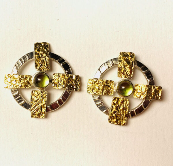 Product Image: Bi-Metal “Circle Cross” Earrings