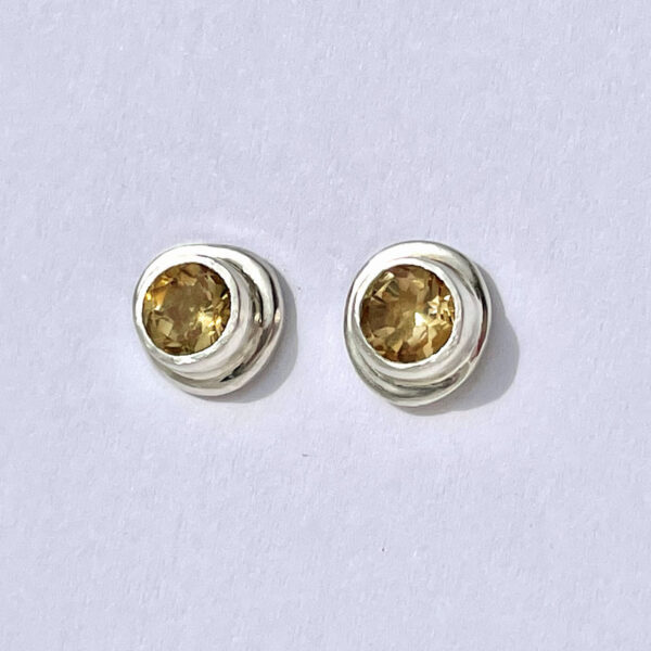 Product Image: Silver Citrine “Nugget” Studs