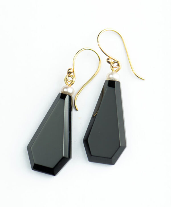 Product Image: Gold Onyx Dangle Earrings