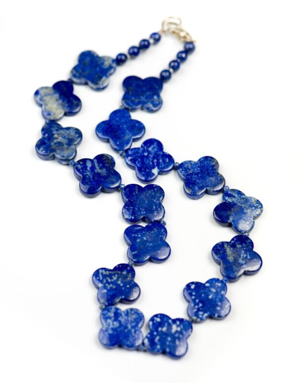 Product Image: Silver Lapis “Clover” Necklace