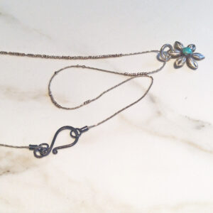 Product Image: Silver and Turquoise Flower Pendant