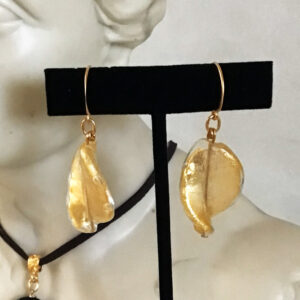 Product Image: Venetian Glass Gold Spiral Earrings