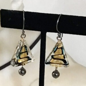 Product Image: Venetian Glass Triangle Earrings w/ Hematite
