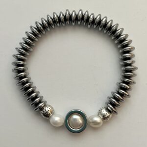 Product Image: Hematite and Small Pearl Bracelet