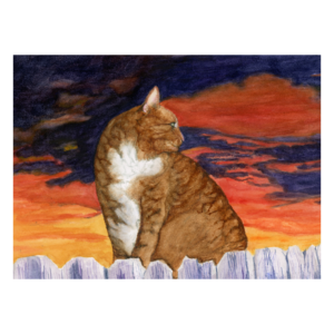 Product Image: “Sunset cat” giclee print*