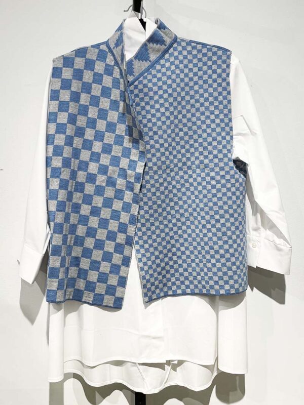 Product Image: Susan Summa Checkerboard Vest Bice Blue & Silver