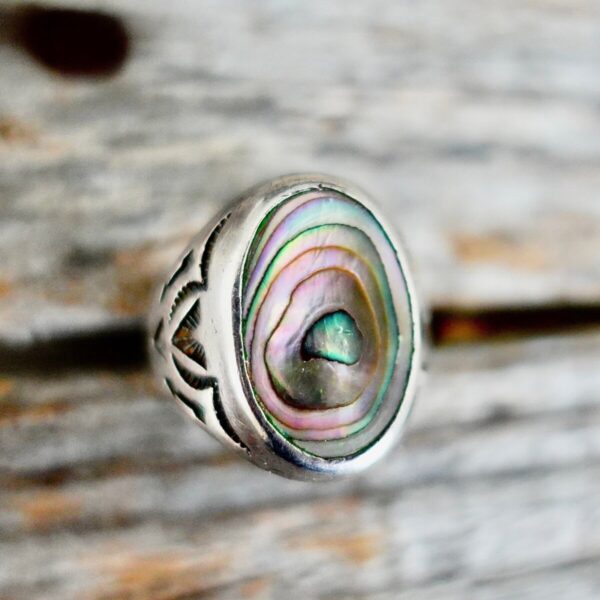 Product Image: Mens Vintage Abalone Shell Ring
