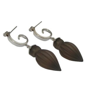 Product Image: 14KW Semi-Hoop Smokey Quartz Earrings